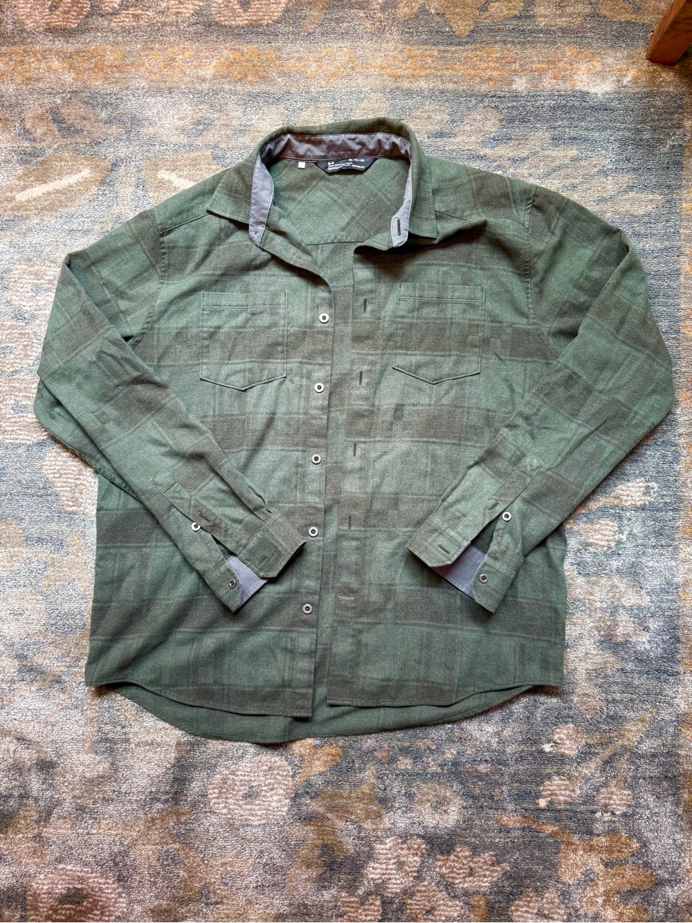 Under Armour Plaid Men's Green Button-Up Shirt